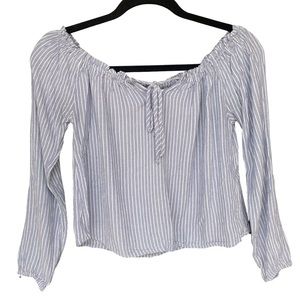 Off the shoulder light blue flowy top- Size XS (fits like a Small)